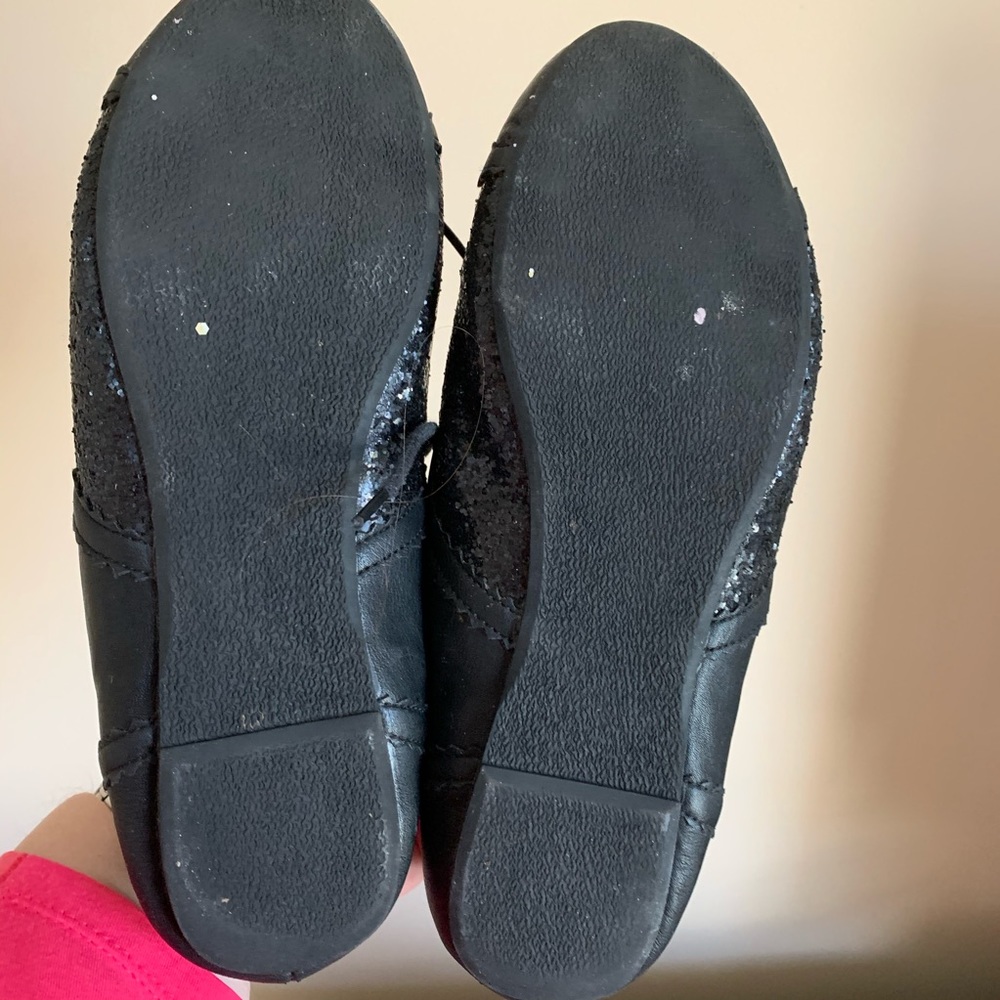 Black Glitter Oxford Flats - Picture 2 of 6